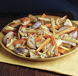 Roasted root vegetables with Meyer lemon