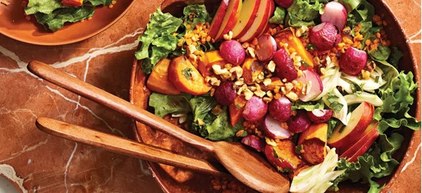 Roasted roots and apple salad 