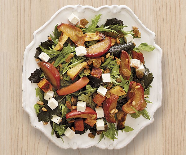 Roasted rutabaga, apple and squash salad