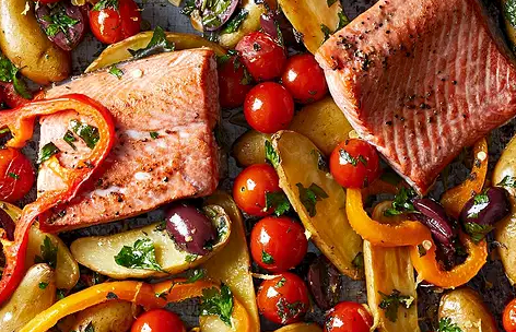 Roasted salmon & vegetables
