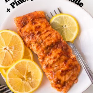 Roasted salmon with spicy pineapple marinade