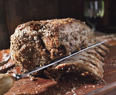 Roasted salt-and spice-packed pork loin