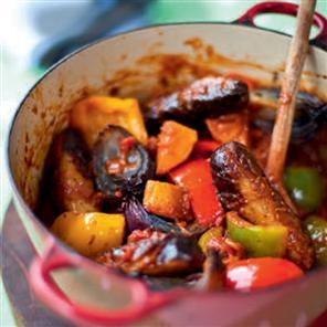 Roasted sausage stew