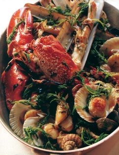 Roasted shellfish platter