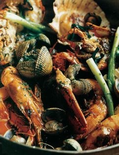 Roasted shellfish with aïoli