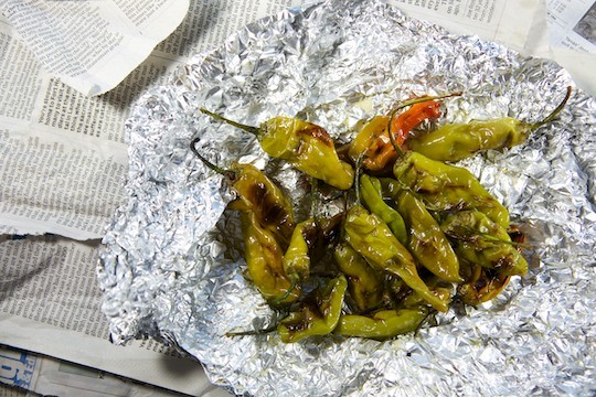 Roasted shishito peppers