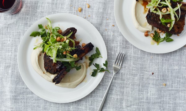 Roasted short ribs with cauliflower and celery