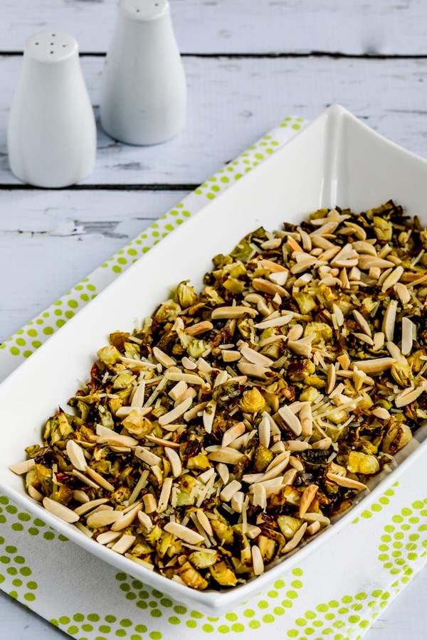 Roasted shredded Brussels sprouts