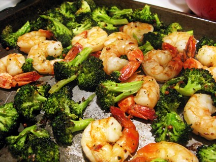 Roasted shrimp & broccoli