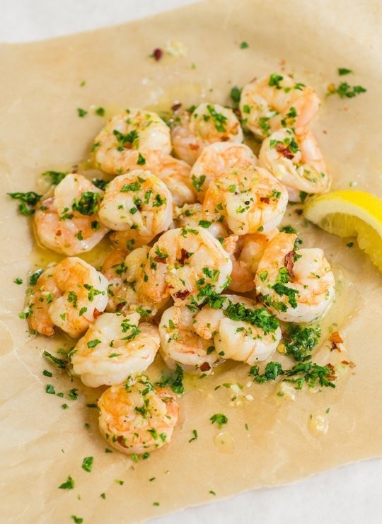 Roasted shrimp scampi