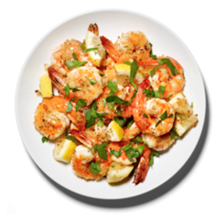 Roasted shrimp with bread crumbs
