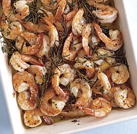 Roasted shrimp with rosemary and thyme