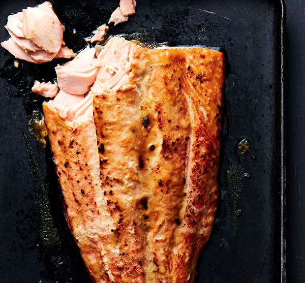 Roasted side of salmon