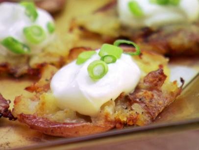 Roasted, smashed and loaded potatoes