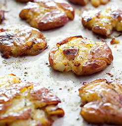 Roasted smashed potatoes