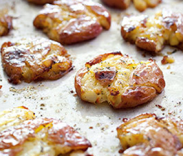 Roasted smashed potatoes