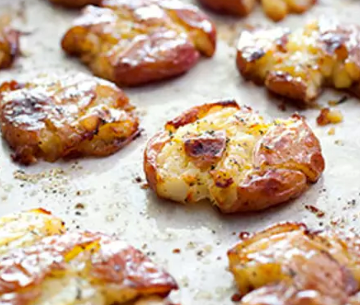 Roasted smashed potatoes
