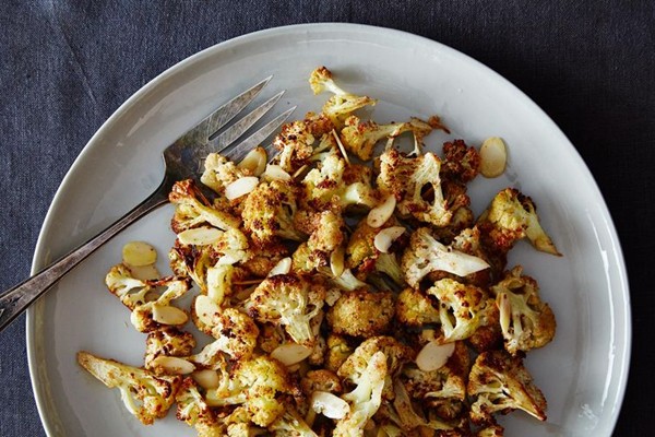 Roasted, spiced, almond-y cauliflower