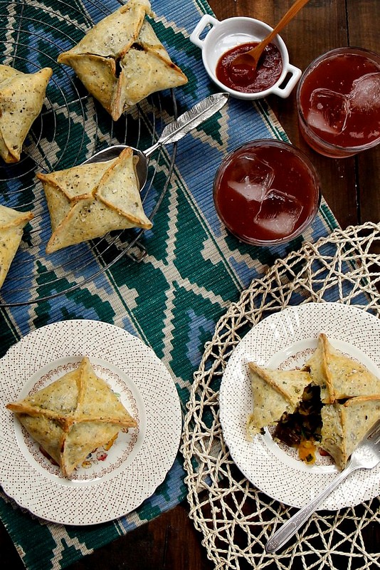 Roasted squash and mushroom tarts