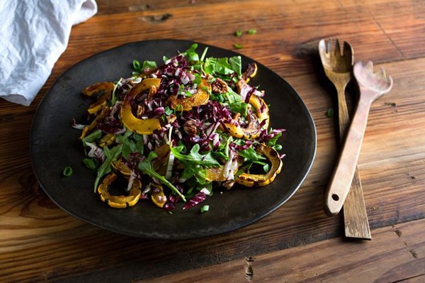 Roasted squash and radicchio salad with buttermilk dressing