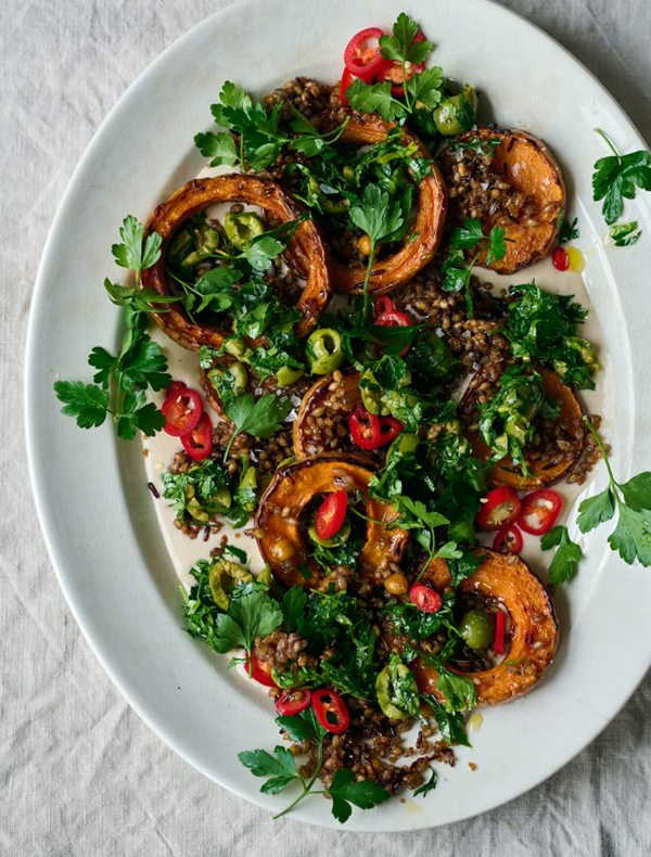 Roasted squash and toasted grains