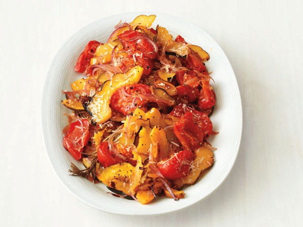 Roasted squash and tomatoes