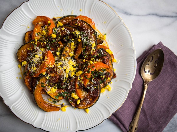 Roasted squash "carbonara"