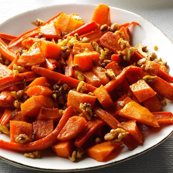 Roasted squash, carrots & walnuts