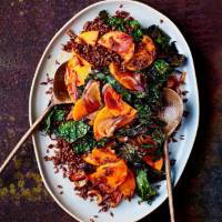 Roasted squash, cavolo nero and red rice salad