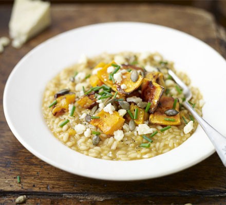 Roasted squash risotto with Wensleydale 