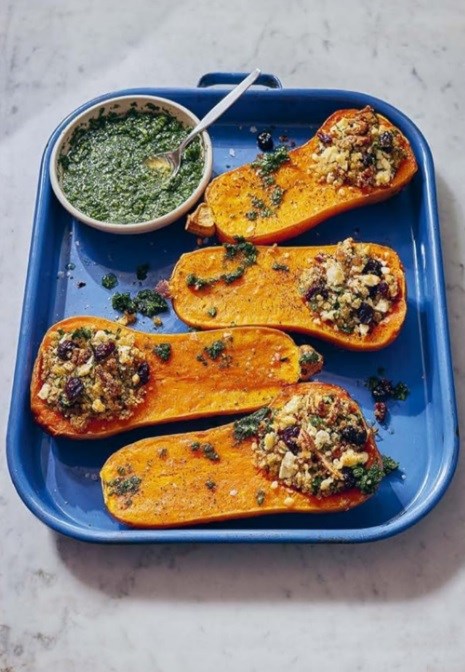 Roasted squash with quinoa stuffing