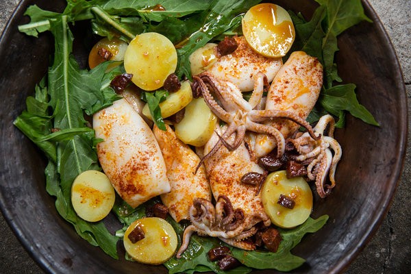 Roasted squid with chorizo and pimentón
