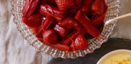 Roasted strawberries and rhubarb