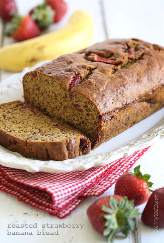 Roasted strawberry banana bread