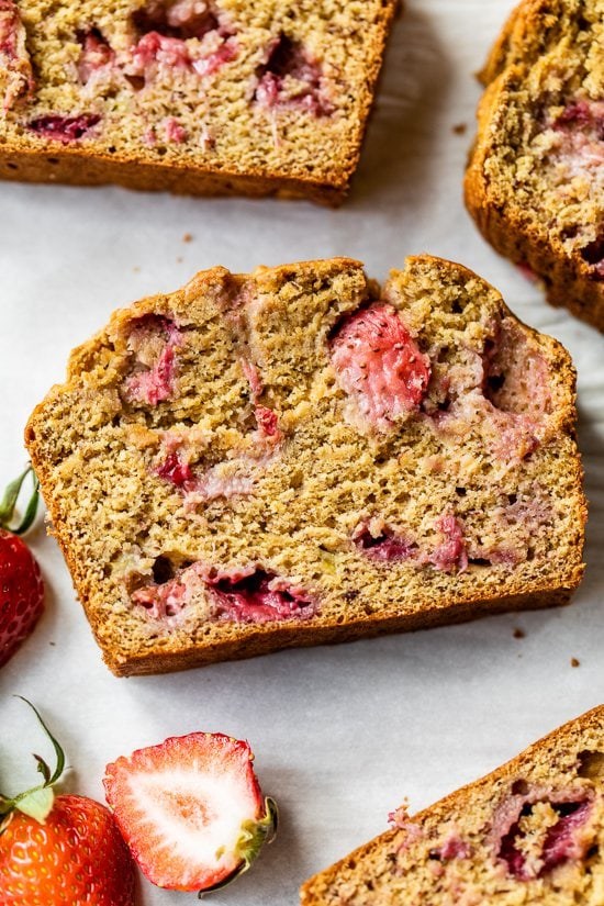 Roasted strawberry banana bread