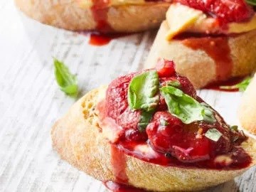 Roasted strawberry bruschetta [Nancy Macklin]