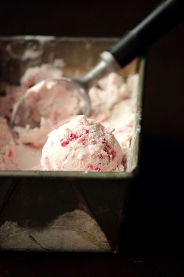 Roasted strawberry coconut ice cream