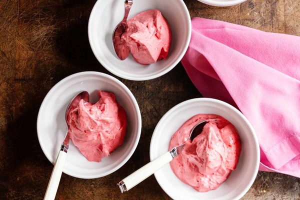 Roasted strawberry sorbet