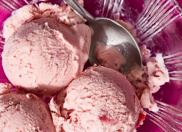 Roasted strawberry-vanilla ice cream