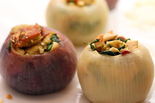 Roasted stuffed onions