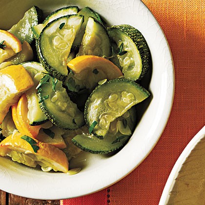 Roasted summer squash with parsley