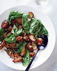 Roasted sunchokes with brown butter-cider vinaigrette