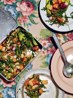 Roasted sweet potato & butter bean salad