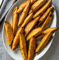 Roasted sweet potato wedges