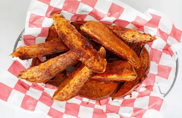 Roasted sweet potato wedges