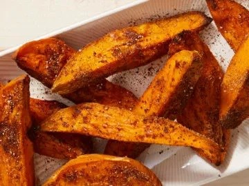Roasted sweet potato wedges