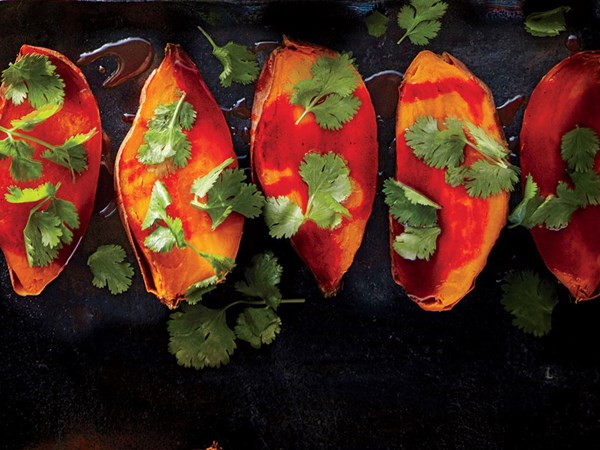 Roasted sweet potatoes with smoked paprika-honey butter