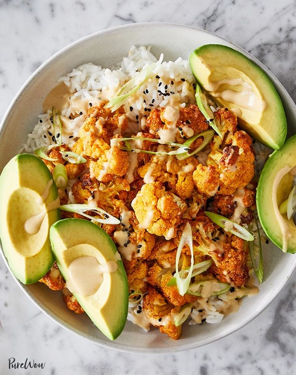 Roasted tandoori cauliflower bowls