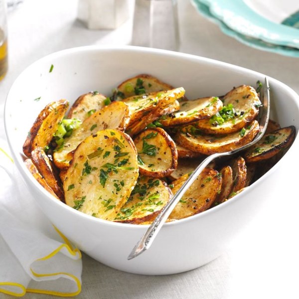 Roasted tater rounds with green onions & tarragon