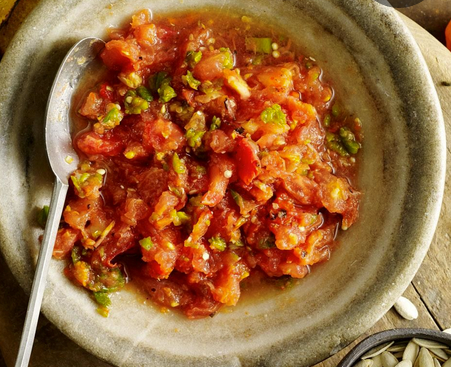 Roasted three-chile salsa
